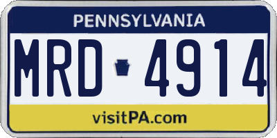 PA license plate MRD4914