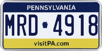 PA license plate MRD4918