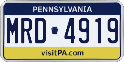 PA license plate MRD4919