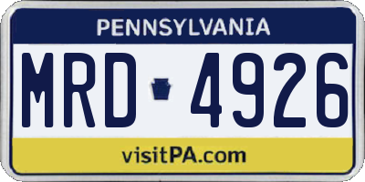 PA license plate MRD4926