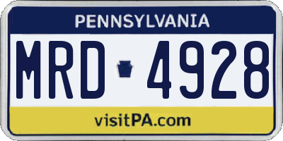 PA license plate MRD4928