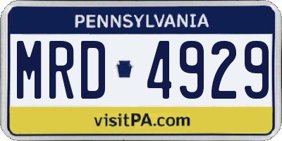 PA license plate MRD4929