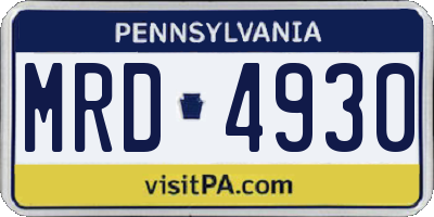 PA license plate MRD4930