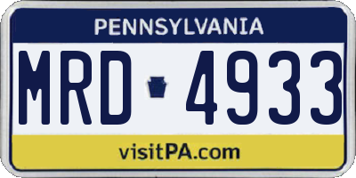 PA license plate MRD4933