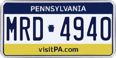 PA license plate MRD4940