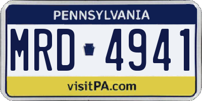 PA license plate MRD4941