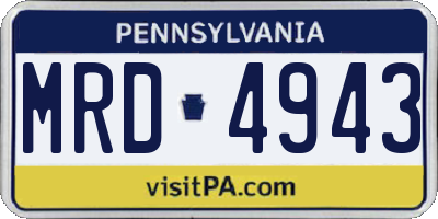 PA license plate MRD4943