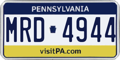 PA license plate MRD4944