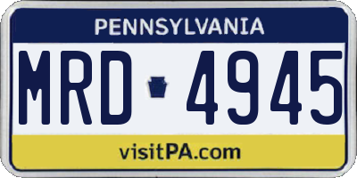 PA license plate MRD4945