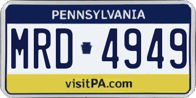 PA license plate MRD4949