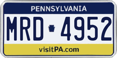 PA license plate MRD4952