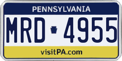 PA license plate MRD4955
