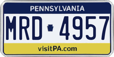 PA license plate MRD4957