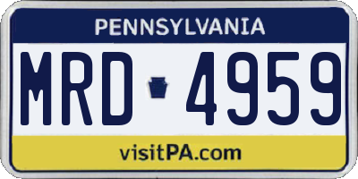 PA license plate MRD4959