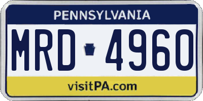 PA license plate MRD4960