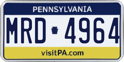 PA license plate MRD4964