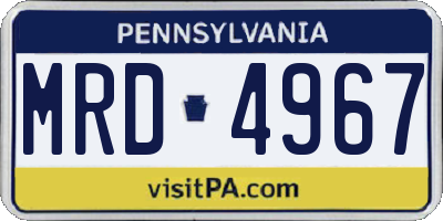 PA license plate MRD4967