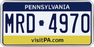 PA license plate MRD4970
