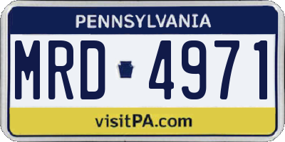 PA license plate MRD4971