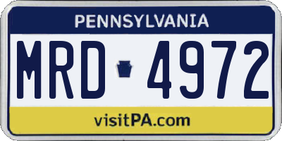 PA license plate MRD4972