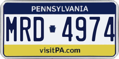 PA license plate MRD4974