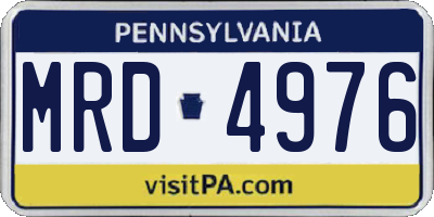 PA license plate MRD4976