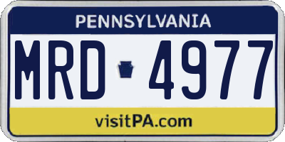 PA license plate MRD4977
