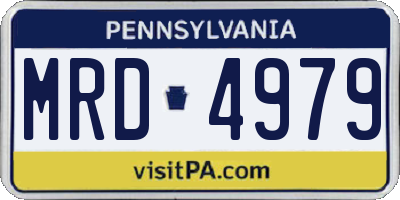PA license plate MRD4979