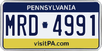 PA license plate MRD4991