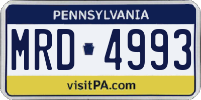 PA license plate MRD4993