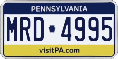 PA license plate MRD4995