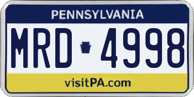 PA license plate MRD4998
