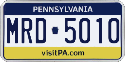PA license plate MRD5010