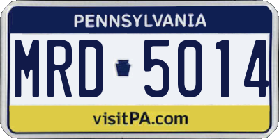 PA license plate MRD5014