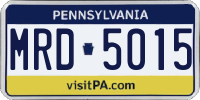 PA license plate MRD5015