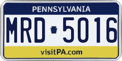 PA license plate MRD5016