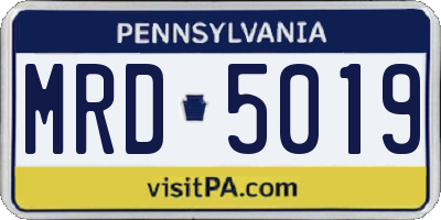 PA license plate MRD5019