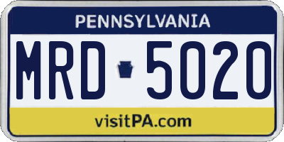 PA license plate MRD5020