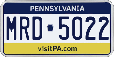 PA license plate MRD5022