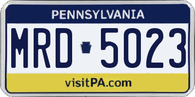 PA license plate MRD5023