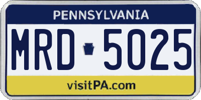 PA license plate MRD5025
