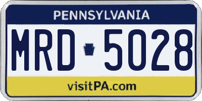 PA license plate MRD5028