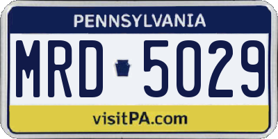 PA license plate MRD5029