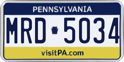 PA license plate MRD5034