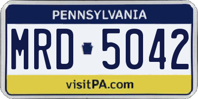 PA license plate MRD5042