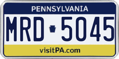PA license plate MRD5045