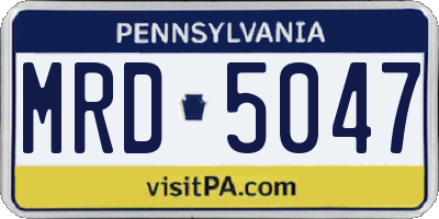 PA license plate MRD5047