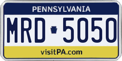 PA license plate MRD5050
