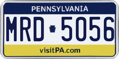 PA license plate MRD5056