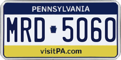 PA license plate MRD5060